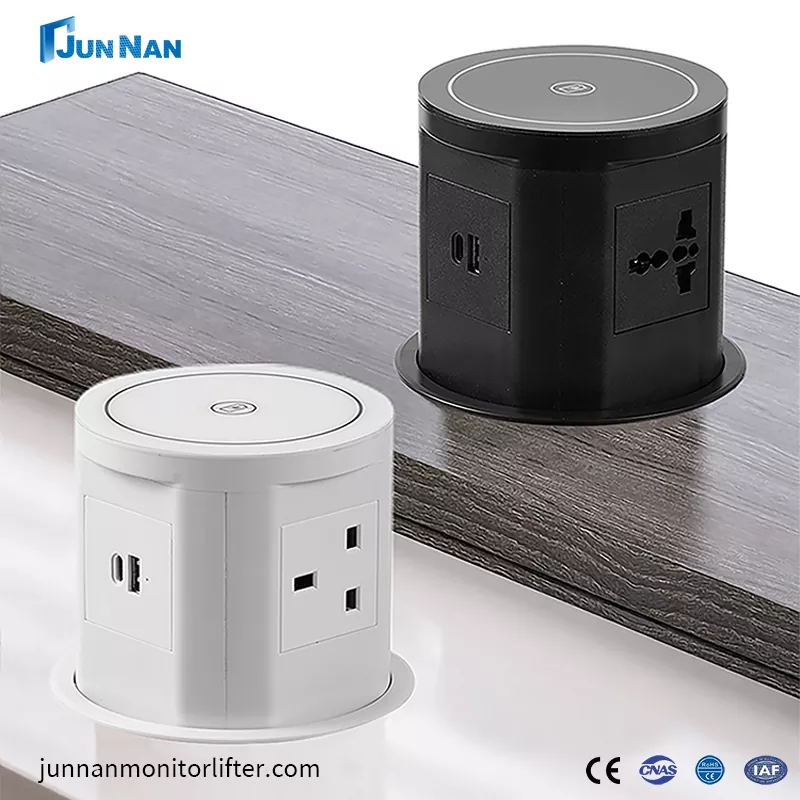 USB र वायरलेस चार्ज गर्दै वाइफाइको साथ पप-अप सकेट प्लग