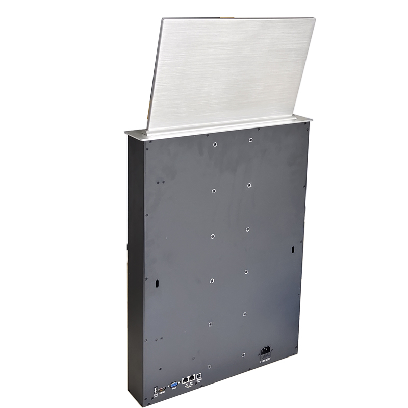 कागजविहीन सम्मेलन प्रणालीको लागि रिट्र्याक्टेबल मोटराइज्ड एलसीडी मनिटर लिफ्ट टेबल